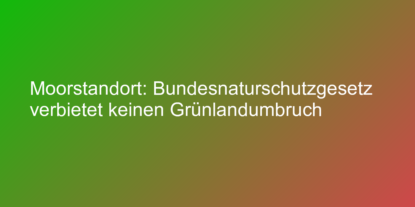 Grünlandumbruch auf Moorstandorten