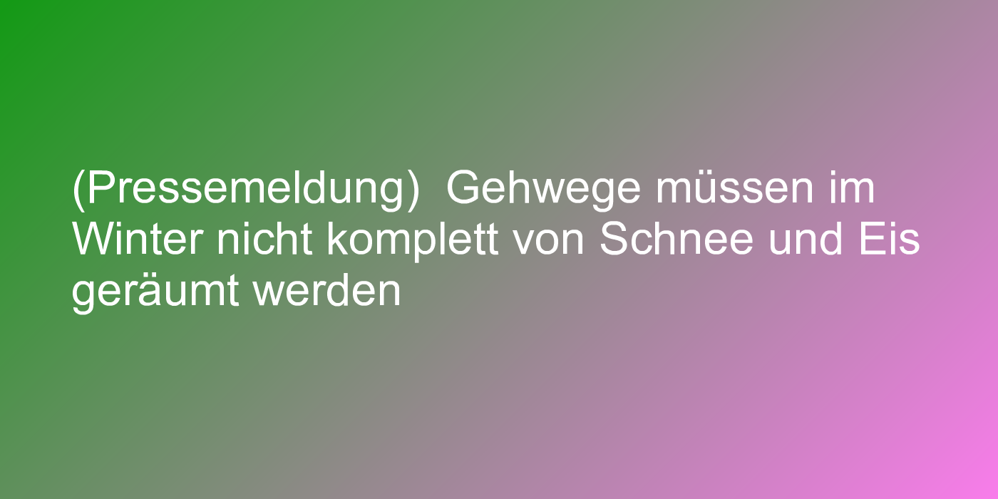 Räumpflicht im Winter