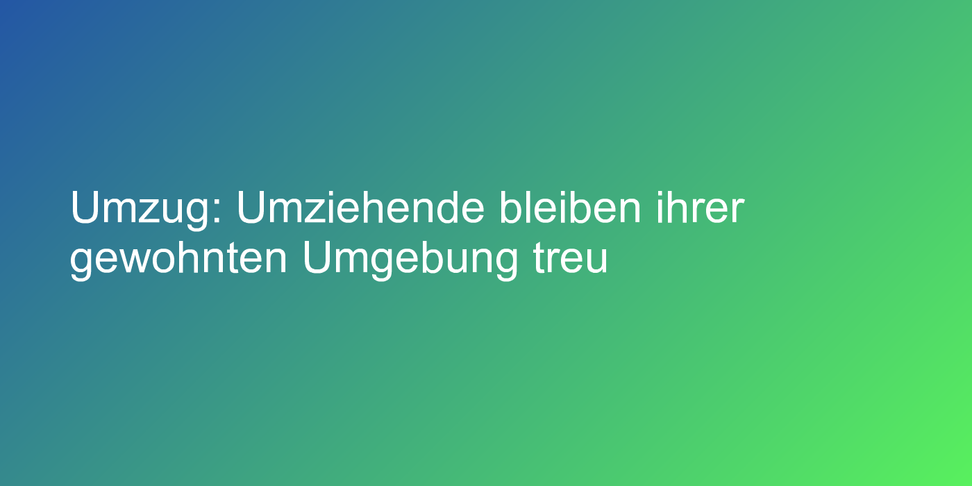 Umfrage zum Umzugsverhalten