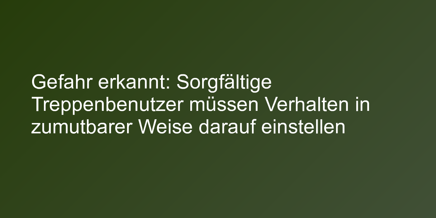 Sturz auf der Treppe zu einer Arztpraxis