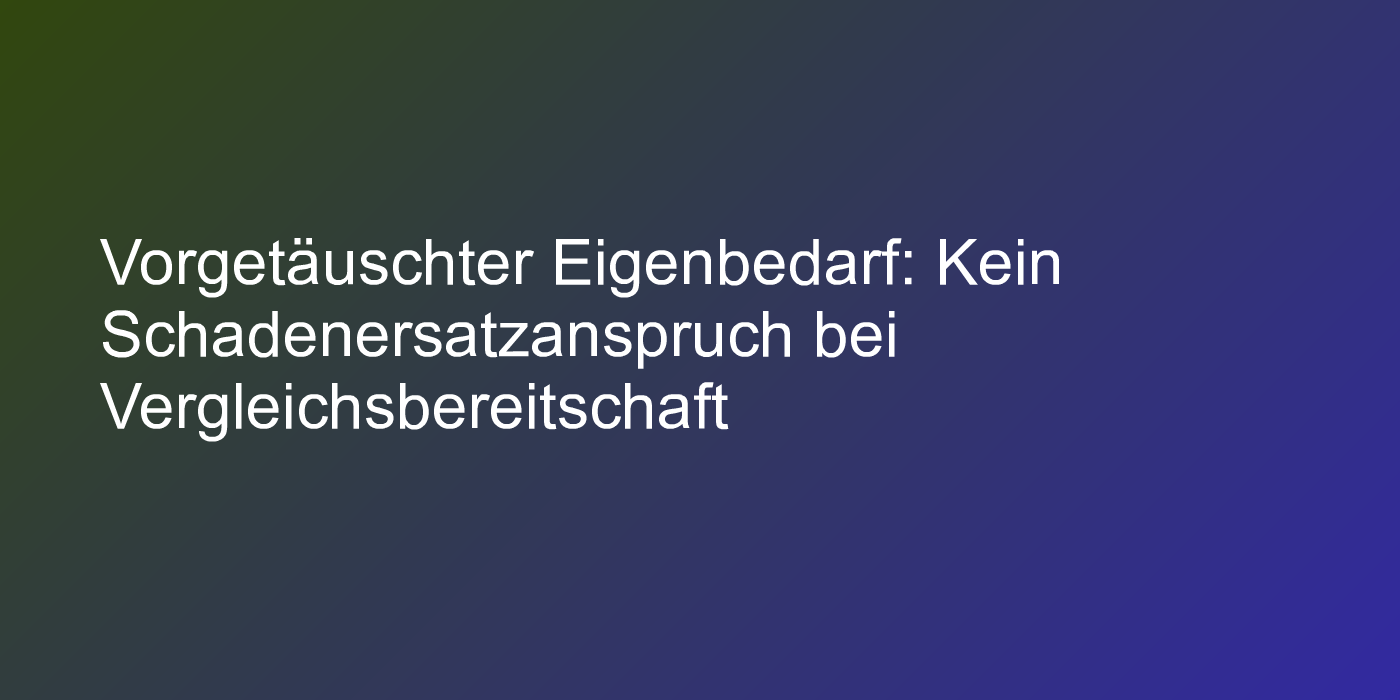 Kündigung wegen Eigenbedarfs