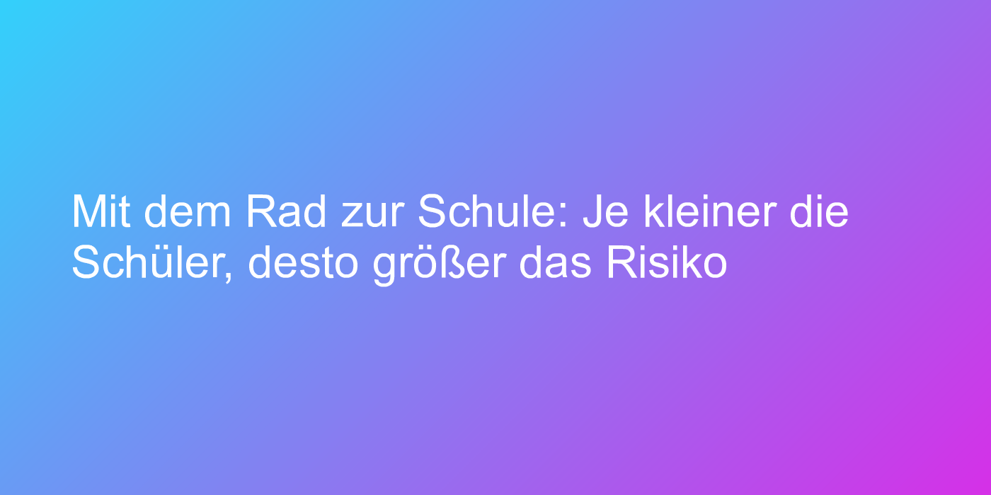 Tipps zum Weg zur Schule per Fahrrad