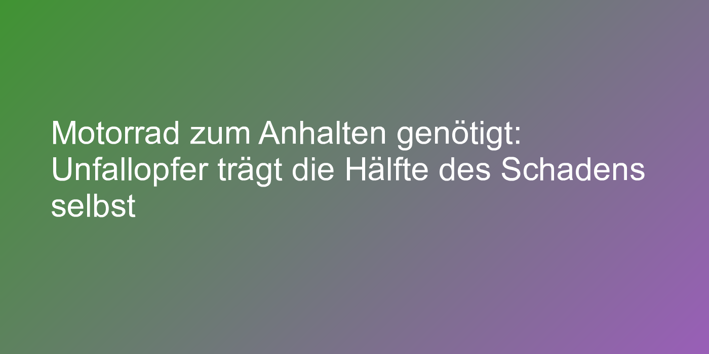 Fußgänger gegen Motorrad