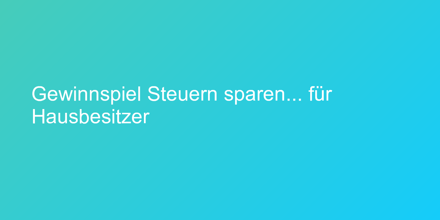 Cover &quot;Steuern sparen...für Hausbesitzer&quot;