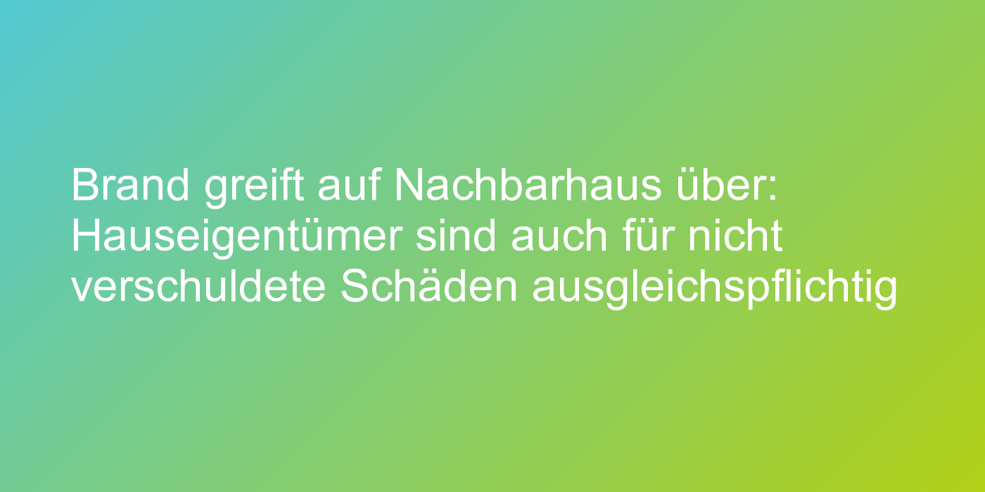 Störerhaftung von Hauseigentümern