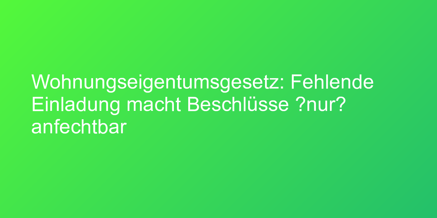 Einladung zu Eigentümerversammlung