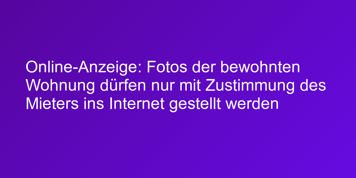 Wohnungsanzeigen im Internet mit Foto