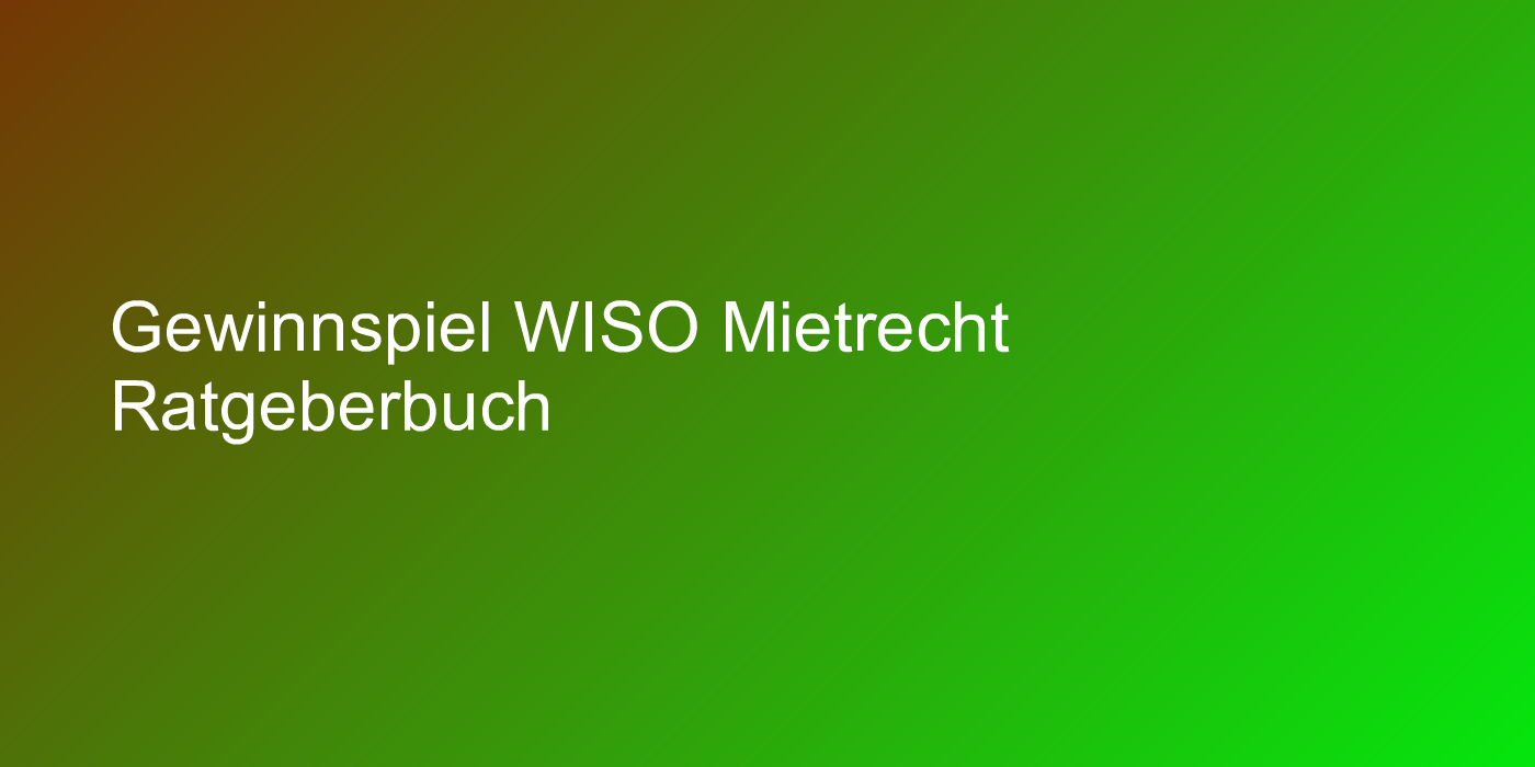 Cover &quot;WISO: Mietrecht&quot;