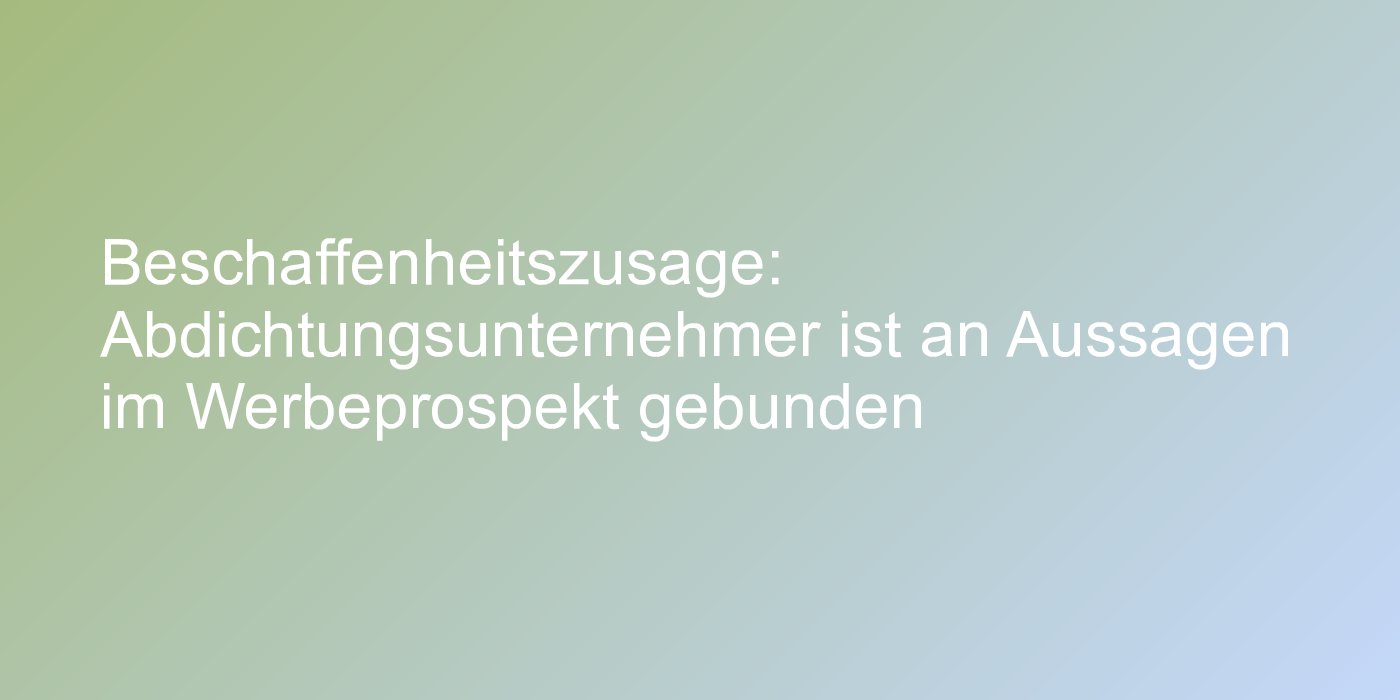 Aussagen im Werbeprospekt