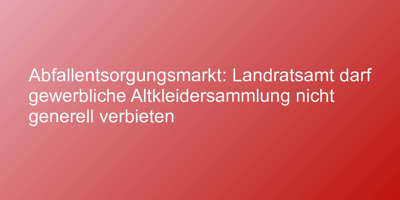 Streit um Altkleidersammlung