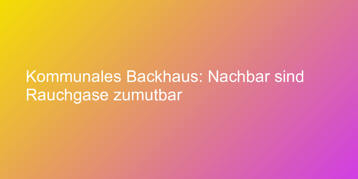 Urteil zu Rauchbelästigung