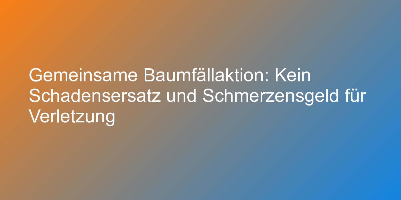 Unfall bei Baumfällarbeiten