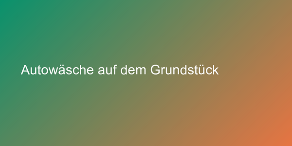 Autowäsche auf dem Grundstück