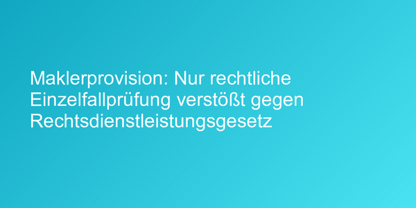 Urteil zu Maklerprovision
