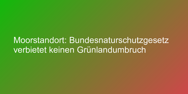 Grünlandumbruch auf Moorstandorten
