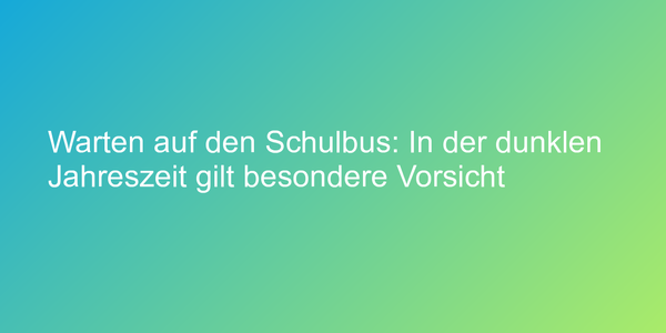 Sicherheit an der Bushaltestelle