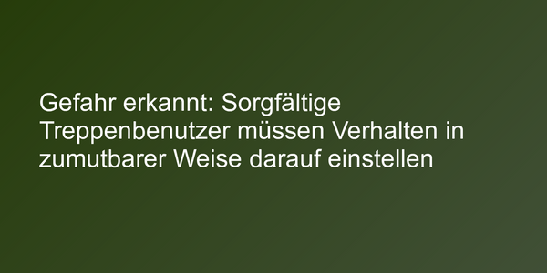 Sturz auf der Treppe zu einer Arztpraxis