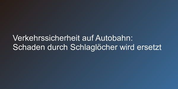 Schaden durch Schlagloch