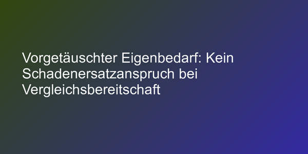 Kündigung wegen Eigenbedarfs