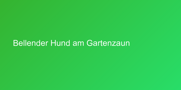 Bellender Hund am Gartenzaun