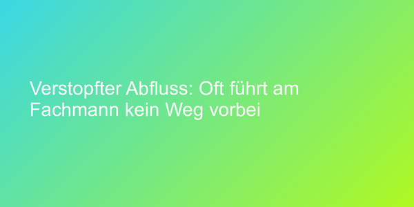 Was tun, wenn der Abfluss verstopft ist?