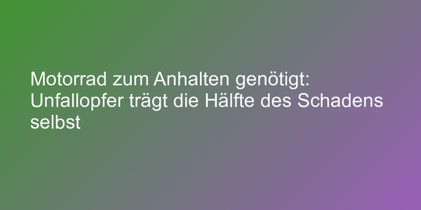 Fußgänger gegen Motorrad