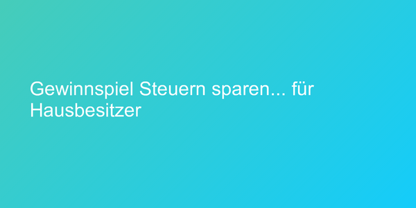 Cover &quot;Steuern sparen...für Hausbesitzer&quot;