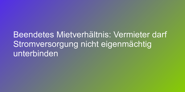 Unterbrechung der Stromversorgung