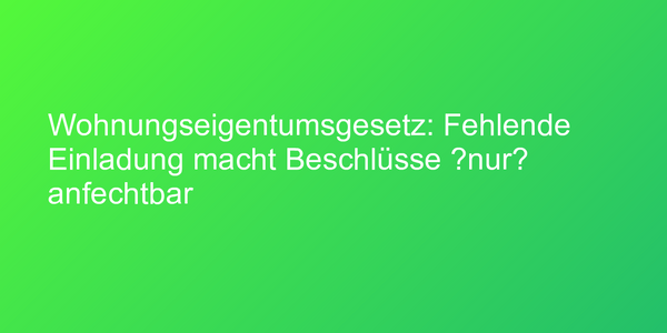 Einladung zu Eigentümerversammlung