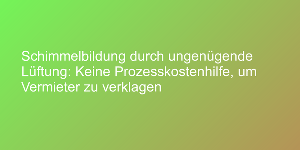 Bedingungen für Prozesskostenhilfe