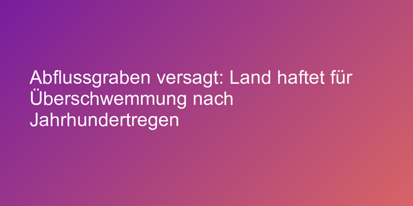Abflussgraben soll auch im Katastrophenfall funktionieren