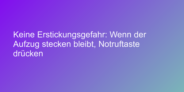 Sicher im Lift fahren