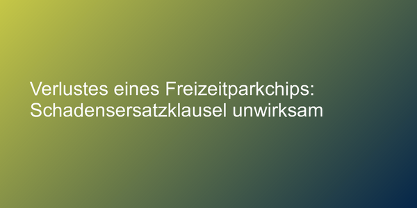 Chipanhänger im Freizeitpark verloren