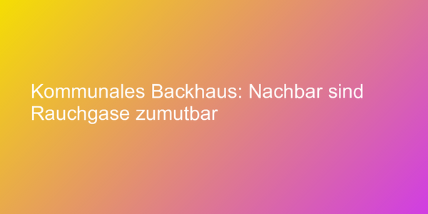 Urteil zu Rauchbelästigung